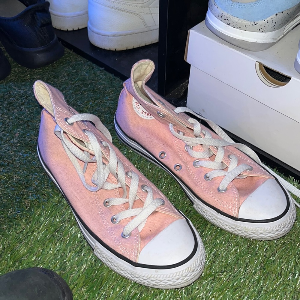 pink high top converse